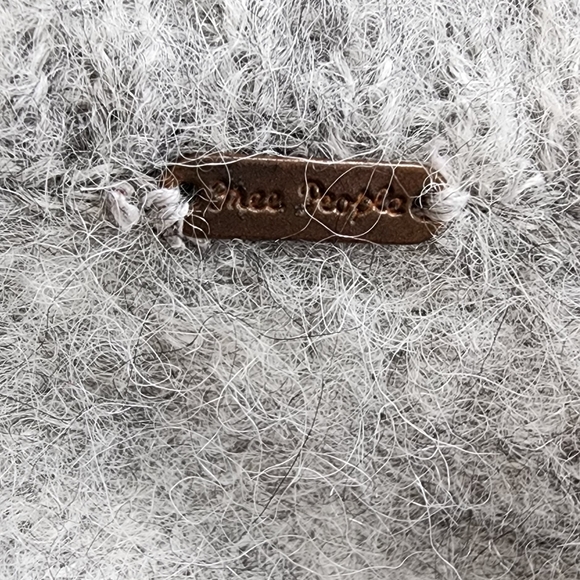 FREE PEOPLE MOHAIR GRAY SWEATER JUMPER REVERSABLE EXPOSED SEAMS XS - Picture 2 of 9